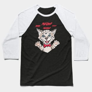 Kitty Cat Meows Baseball T-Shirt